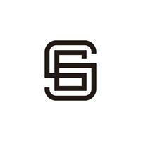 letters sg abstract simple geometric linear stripe logo vector