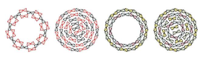 Multicolored and clear lenses in Dark frame. Circular Frames and Backgrounds Bespectacled Day idea Set. Isolated illustration Thematic cards or web promo banner, leaflets, print materials or vector