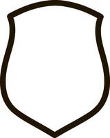 Shield black icon isolated. Outline flat sign vector