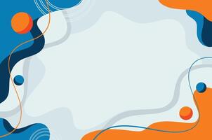 Abstract background with blue and orange fluid shapes vector