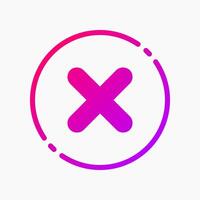 Design Illustration graphic of wrong mark icon with gradient style. Suitable for UI, mobile design, web design, etc. vector