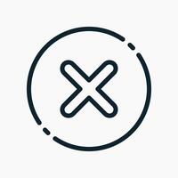 Design Illustration graphic of wrong mark icon with line style. Suitable for UI, mobile design, web design, etc. vector