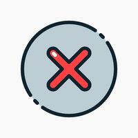 Design Illustration graphic of wrong mark icon with colored line style. Suitable for UI, mobile design, web design, etc. vector