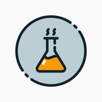 Design Illustration graphic of reaction flask icon with colored line style. Suitable for UI, mobile design, web design, etc. vector