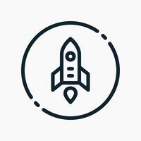 Design Illustration graphic of mini rocket icon with line style. Suitable for UI, mobile design, web design, etc. vector