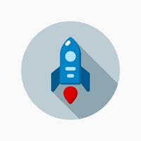 Design Illustration graphic of mini rocket icon with flat style. Suitable for UI, mobile design, web design, etc. vector