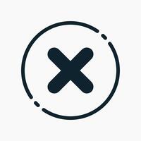 Design Illustration graphic of wrong mark icon with glyph style. Suitable for UI, mobile design, web design, etc. vector