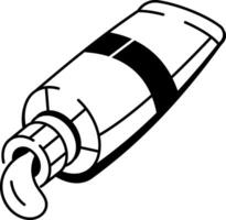 A hand drawn style icon of a paint tube vector
