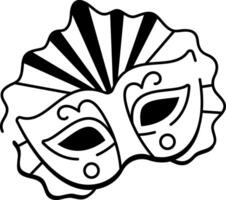 A hand drawn style icon of mache mask vector