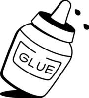 A hand drawn style icon of a glue bottle vector