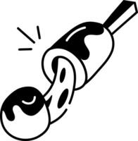 A hand drawn style icon of cheese stick vector