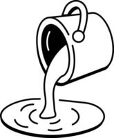 A doodle style icon of pouring resin bucket vector