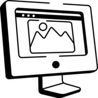 Digital art system icon in hand drawn style vector