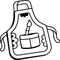 A hand drawn style icon of an art apron vector