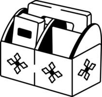 A hand drawn style icon of table organizer vector