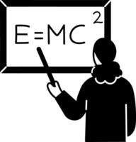 A character taking physic lecture, hand drawn illustration vector