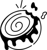 A hand drawn style icon of sweet cinnamon roll vector