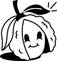 A doodle style icon of lychee with a smiley face vector