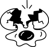 A hand drawn style icon of craked egg vector