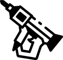 Caulk gun tool, glyph style construction icon vector