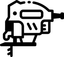 A glyph style icon showing a construction cutting machine vector