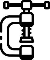 A glyph style icon showing clamp tool vector