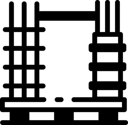 A glyph style icon of a construction structure