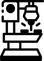 Laser cutting machine icon in glyph style vector