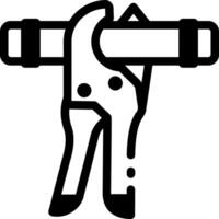 A glyph style icon of a pipe cutter tool vector