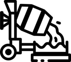 A glyph style icon depicting a concrete pour machine vector