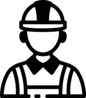 Construction labour engineer icon in glyph style vector