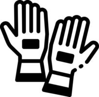 A glyph icon of a pair of protective gloves vector