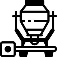 Concrete mixer machine icon in glyph style vector