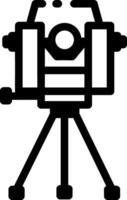 A glyph style icon of theodolite instrument vector