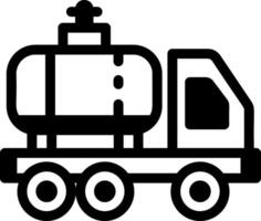 Water truck with a large tank, glyph style icon vector