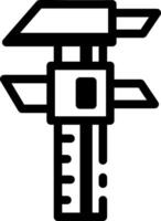 Vernier caliper tool icon in glyph style vector