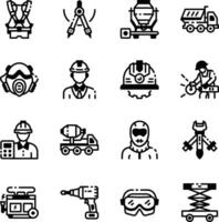 Bundle of Glyph Style Engineering Icons vector