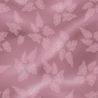 Flourish leaves over soft silk folds background. The texture of textile pattern with flourish nature garden motif decor. Floral pattern. vector