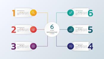 Six Options Infographic Visualize Your Process and Data vector