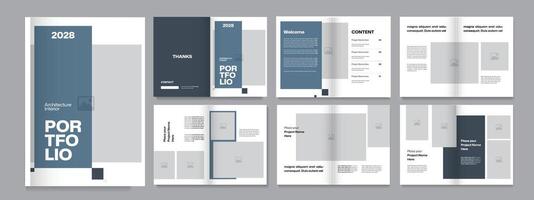 A4 Editable architecture portfolio interior portfolio design portfolio template vector