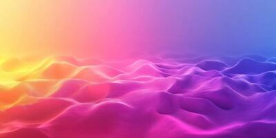 Vibrant abstract landscape depicts flowing waves of color in soft gradients under dynamic lighting conditions photo