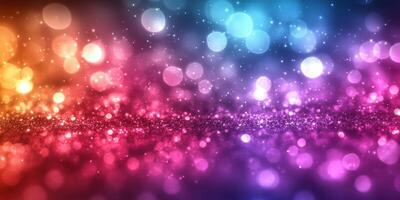 Colorful bokeh lights create a vibrant and enchanting atmosphere at a festive evening celebration photo