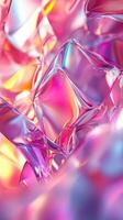 Colorful abstract background with translucent cubes reflecting light in vibrant patterns photo