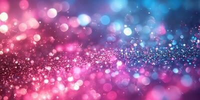 Colorful sparkling background with vibrant hues of pink and blue creating a dreamy atmosphere at nighttime photo