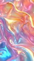 Colorful abstract texture with vibrant hues showcasing waves of pink, blue, and gold in soft focus photo