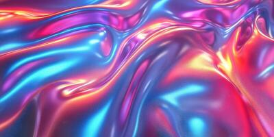 Colorful abstract waves of light creating a mesmerizing texture in vibrant hues during digital art representation photo