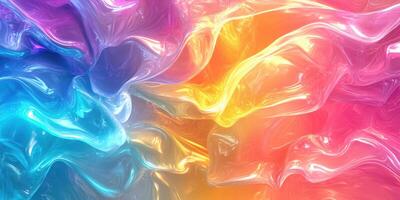 Colorful abstract design with swirling shapes in vibrant hues of blue, pink, orange and purple creating a dynamic visual experience photo