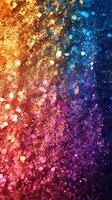 Colorful glitter patterns create an eye-catching visual display at a festive celebration in an artistic setting photo