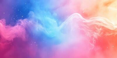 Colorful abstract backdrop showcasing vibrant swirling patterns and ethereal clouds in shades of blue, pink, and orange photo