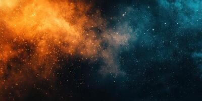 Cosmic clouds swirl in vibrant orange and blue hues, depicting the beauty of the universe during a breathtaking cosmic event photo